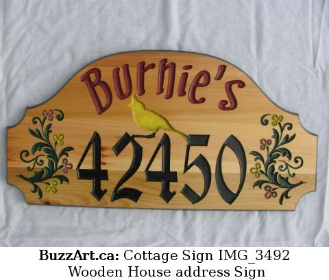 Wooden House address Sign